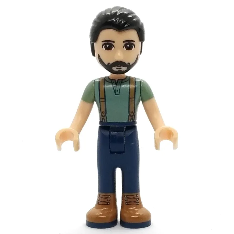 Steve - Sand Green Shirt, Dark Blue Trousers