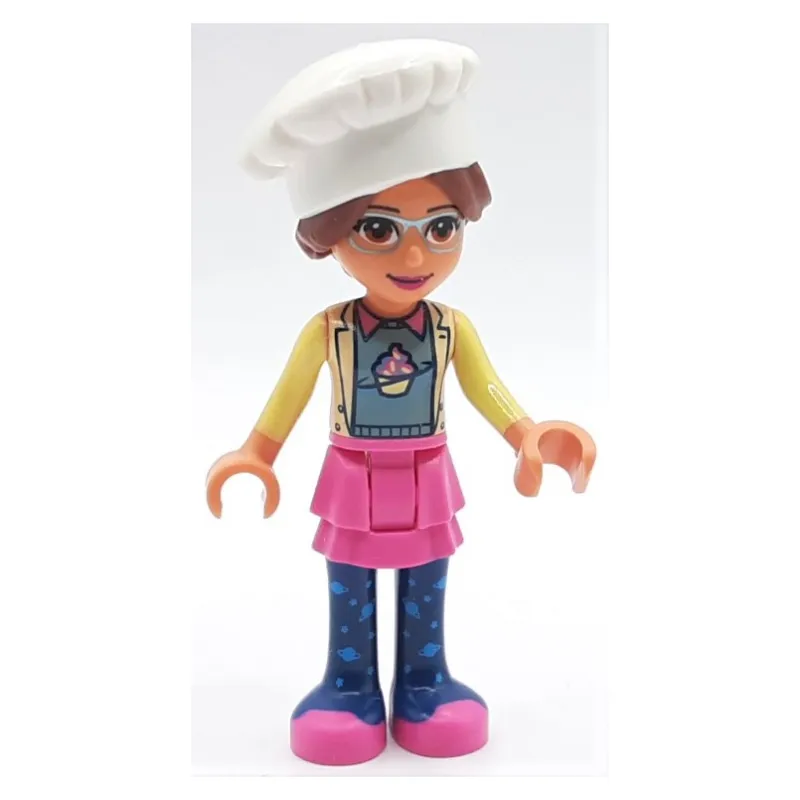 Olivia - Bright Light Yellow Jacket, Dark Pink Skirt, Chef's Hat