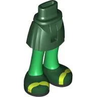 Minidoll Hips and Short Skirt with Green Legs, Dark Green Shoes, Black Soles, Lime Straps print