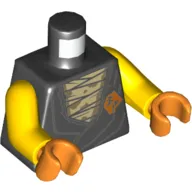 Torso Robe with Orange Emblem, Dark Tan Undershirt Print, Yellow Arms, Orange Hands