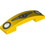 Slope Curved 4 x 1 Double with No Studs and Headlights and Logo Print (Cars Luigi)