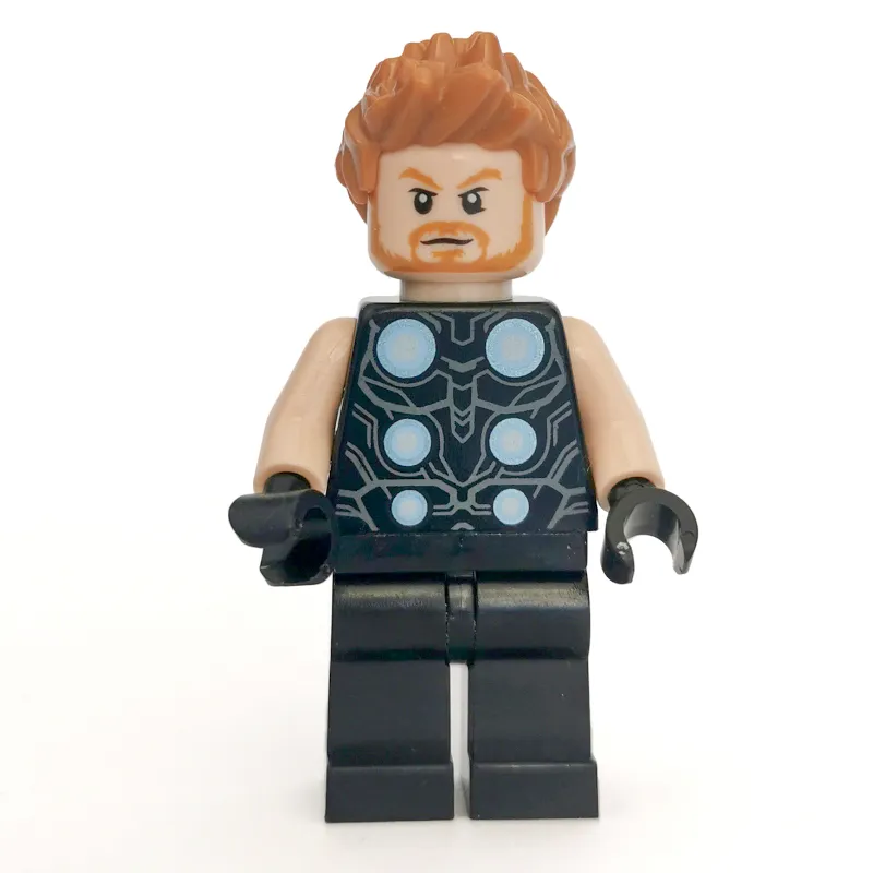 Thor with 6 Silver Circles on Chest and Medium Nougat Hair