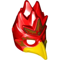 Mask Bird (Phoenix) with Yellow Beak and Elaborate Gold Headpiece with Flames Print