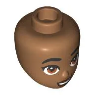 Minidoll Head with Thick Black Eyebrows, brown Eyes, Dark Red Lips, Gap between Teeth print