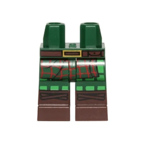 Hips with Dark Green Legs and Dark Brown Boots Pattern with Tartan Kilt, Dark Brown Belt Print
