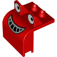 Duplo Bulldozer Front with Eyes Looking Straight and Smile Print (Muck)