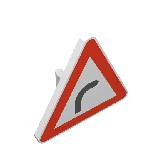 Road Sign Clip-on 2.2 x 2.667 Triangular with Bend Print