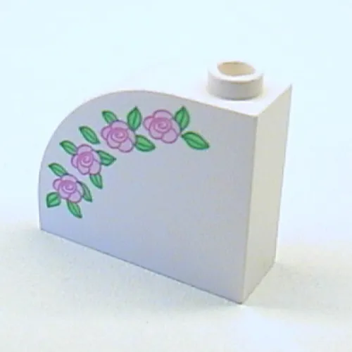 Brick Curved 1 x 3 x 2 with Rose Print