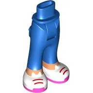 Minidoll Hips and Trousers with Back Pockets with Nougat Legs, White Shoes, Red Laces, Coral Soles print