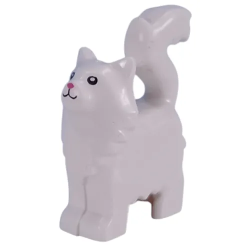 Animal, Cat with Furry Chest, Bright Pink Nose print
