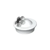Headwear Accessory Hat with Small Pin, Pillbox Hat, Flower with Silver Petals and Black Center