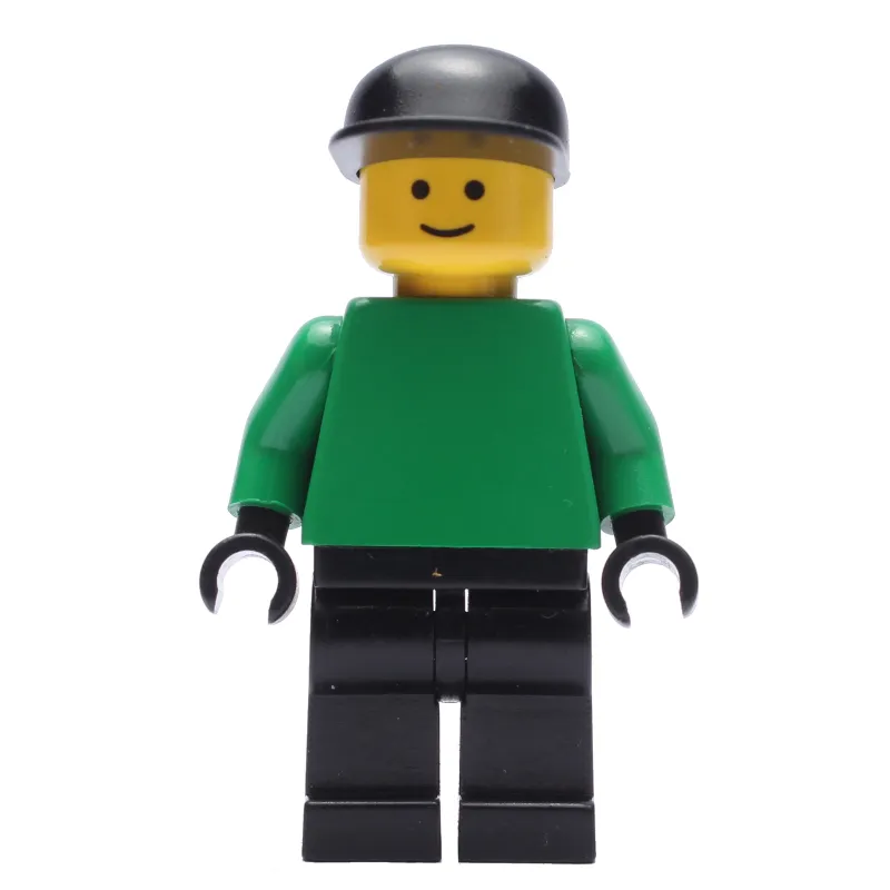 Soccer Player Goalie Green Torso, Black Legs, Black Cap