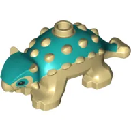 Animal, Dinosaur, Ankylosaurus, Baby with Tan Spikes and Legs, Dark Turquoise Eyes Print