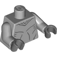 Torso Alien Muscles Outline Print, Light Bluish Gray Arms, Dark Bluish Gray Hands
