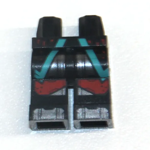 Hips and Black Legs with Dark Turquoise Straps, Red Knee Plates Print