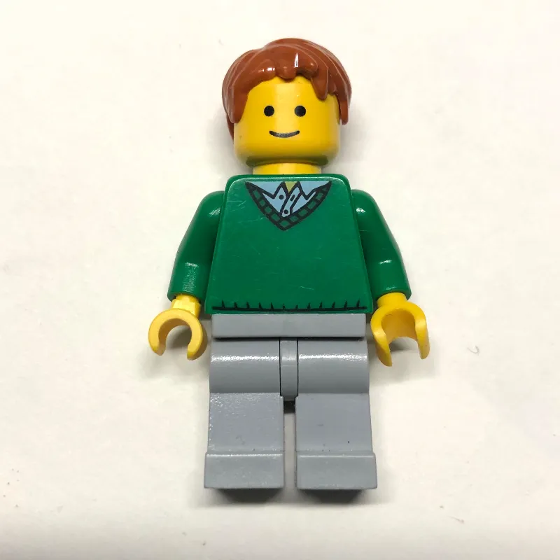 Green Torso, Light Bluish Grey Legs, Dark Orange Hair