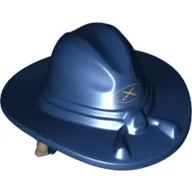 Hair and Hat, Cavalry with Gold Crossed Swords and Dark Tan Long Curly Hair Print