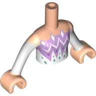 Minidoll Torso Girl with Lavender, Medium Azure, and White Dress Print