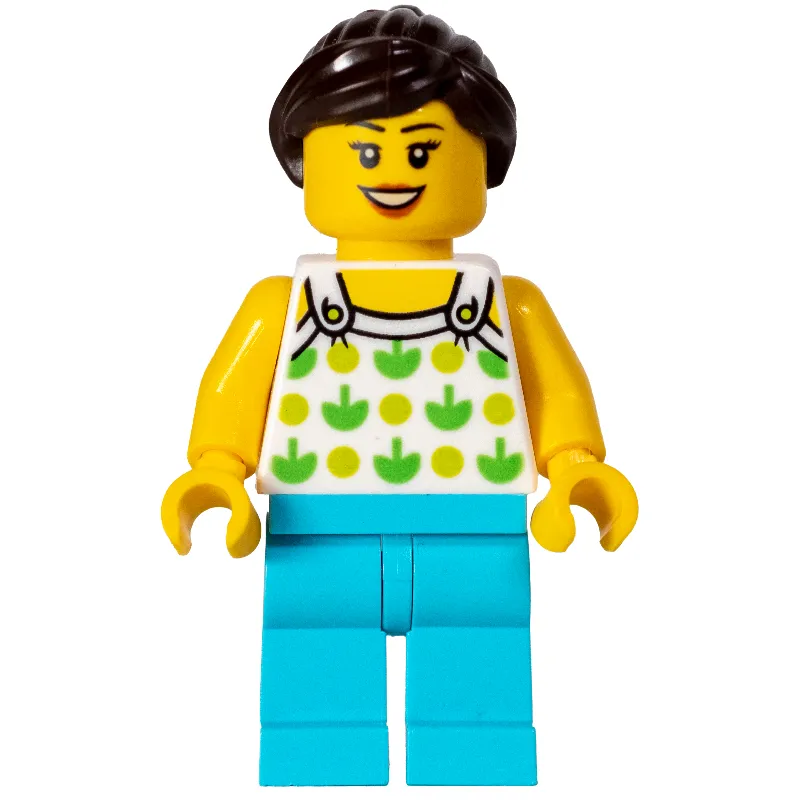 White Torso, Medium Azure Legs, Dark Brown Hair