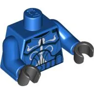 Torso Armor Clone Trooper with White Senate Commando Captain Markings Print, Blue Arms, Black Hands