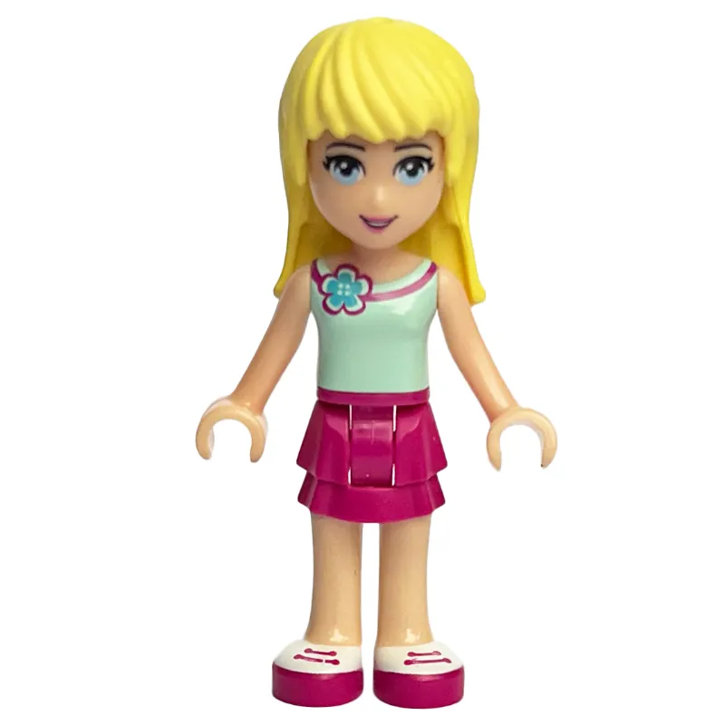 Stephanie - Light Aqua Top, Magenta Skirt