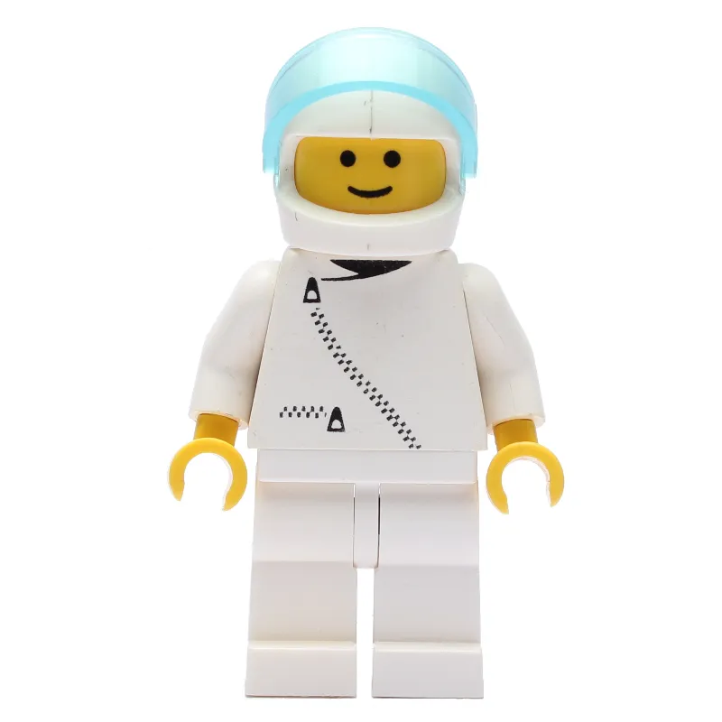 Racer, White Jacket with Zipper, White Helmet with Visor (3626a Head)