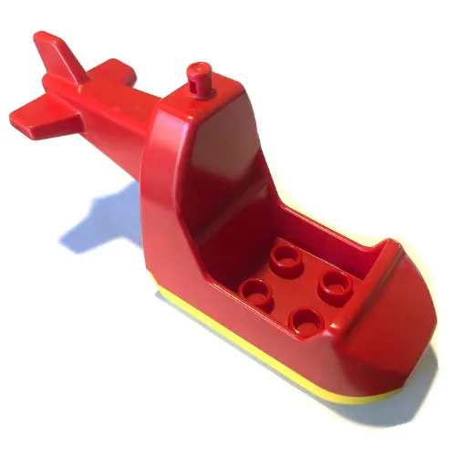 Duplo Helicopter Body without Skids with Blue Base and 'POLICE' Print