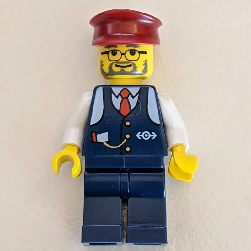 Conductor - Dark Blue Jacket, Dark Blue Legs, Dark Red Hat, Glasses