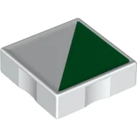 Duplo Tile 2 x 2 with Shape Green 1/2 Square Print