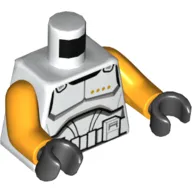 Torso Clone Commander Armor print, Bright Light Orange Arms, Black Hands