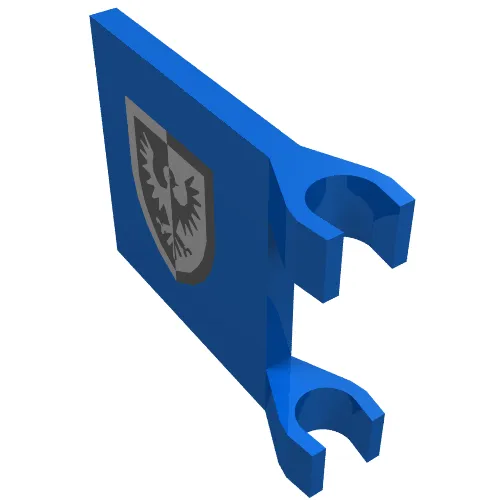 Flag 2 x 2 Square [Thin Clips] with Black Falcon Reissue Print with Pointy Shield Bottom