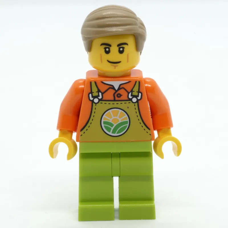 Farmer, Lime Overalls, Dark Tan Hair