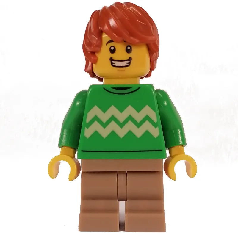Bright Green Torso, Dark Tan Medium Legs, Dark Orange Hair