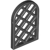 Window 1 x 2 x 2 2/3 Pane Lattice Diamond with Rounded Top