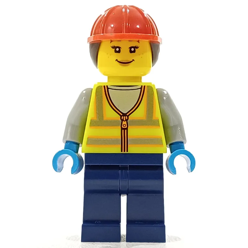 Ground Crew, Vibrant Yellow Safety Vest, Ponytail