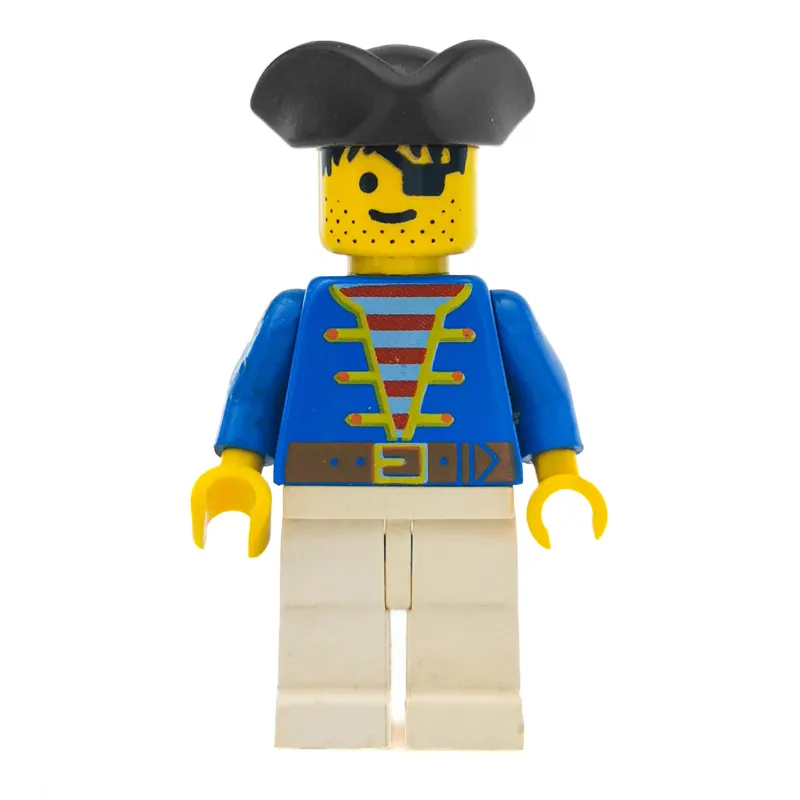 Pirate - Blue Jacket, White Legs, Black Tricorne (3626b Head)