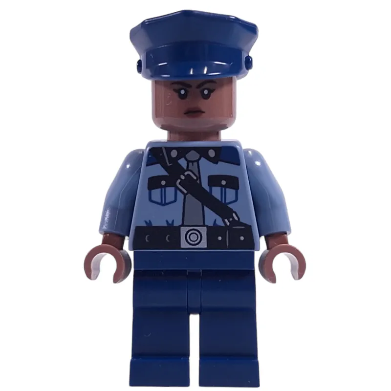 Guard, Sand Blue Torso, Dark Blue Legs, Dark Blue Cap, Medium Brown Head