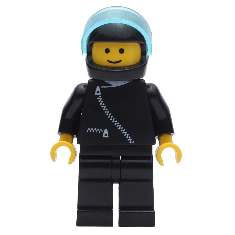 Racer, Black Jacket with Zipper, Black Helmet with Visor (3626b Head)