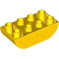 Duplo Brick 2 x 4 Curved Bottom with Bright Light Orange Dots print