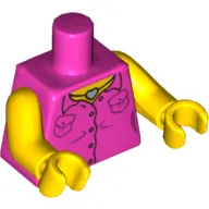 Torso Shirt, Heart Necklace Print, Yellow Arms and Hands