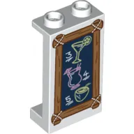 Panel 1 x 2 x 3 [Side Supports / Hollow Studs] with Chalk Board, Cocktails Menu, Wooden Border print