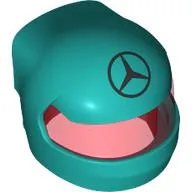 Helmet, Formula 1 with Trans-Red Visor pattern and Mercedes Logo print