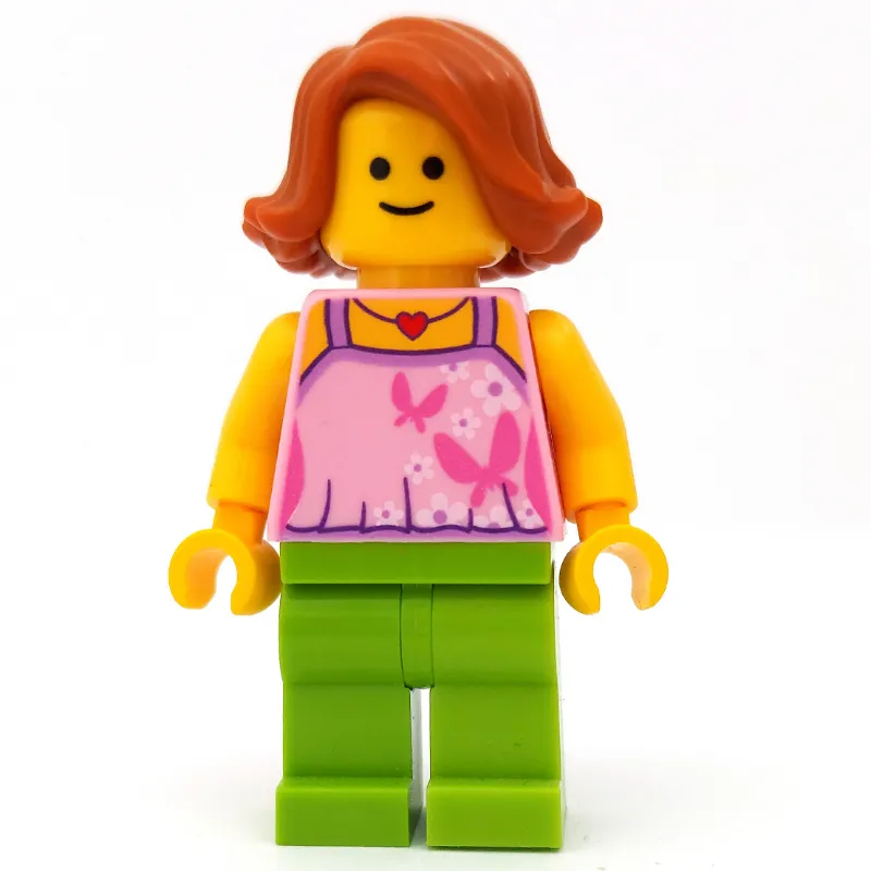 Bright Pink Torso, Lime Legs, Dark Orange Hair