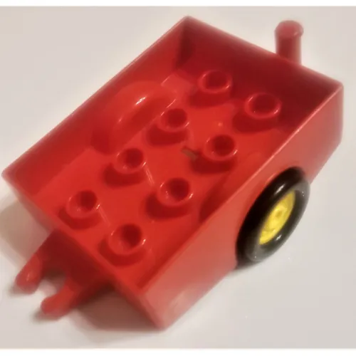 Duplo Trailer with Hitch Ends and Yellow Wheels