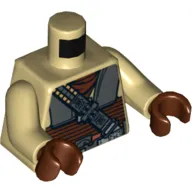 Torso Armor Plates, Reddish Brown Waist Sash and Ammunition Belt Print (Boushh), Tan Arms, Reddish Brown Hands