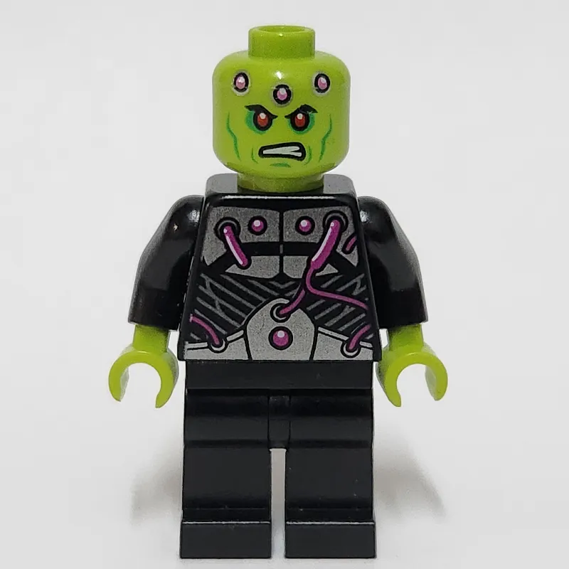 Brainiac in Black Outfit with Magenta Wires