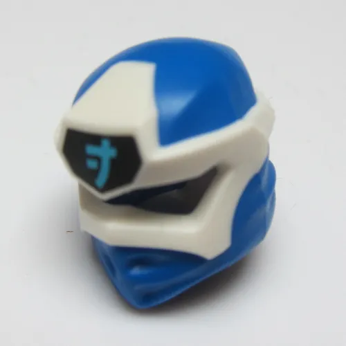 Wrap with Angular Mask White, and Medium Azure Asian Symbol on Black print