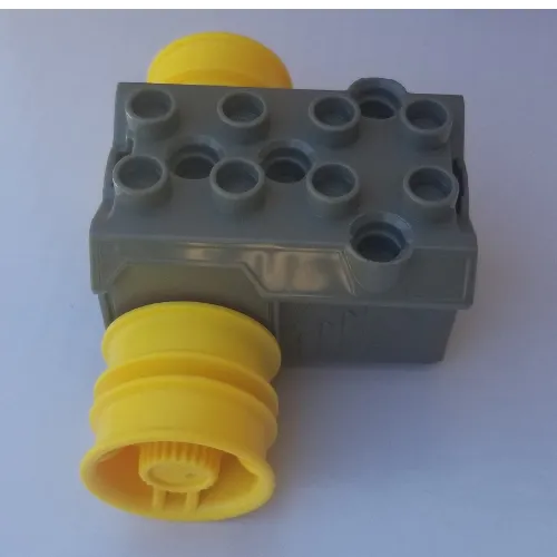 Duplo Toolo, Pullback Motor 3 x 4 with Yellow Wheels