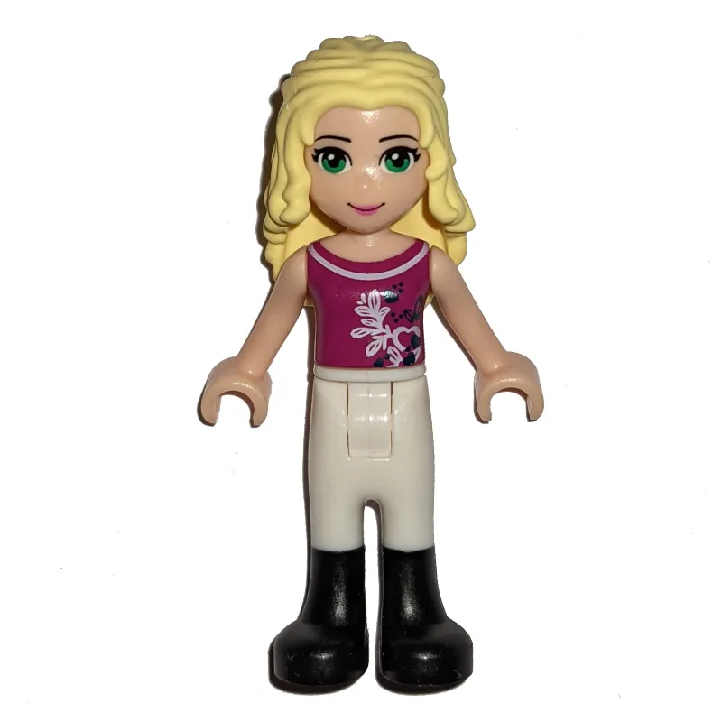 Liza - Magenta Top, White Trousers