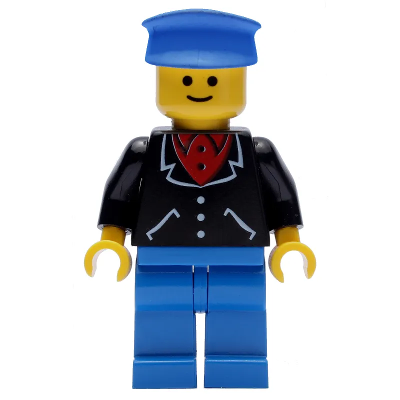 Man - Black Jacket, Blue Legs, Blue Hat